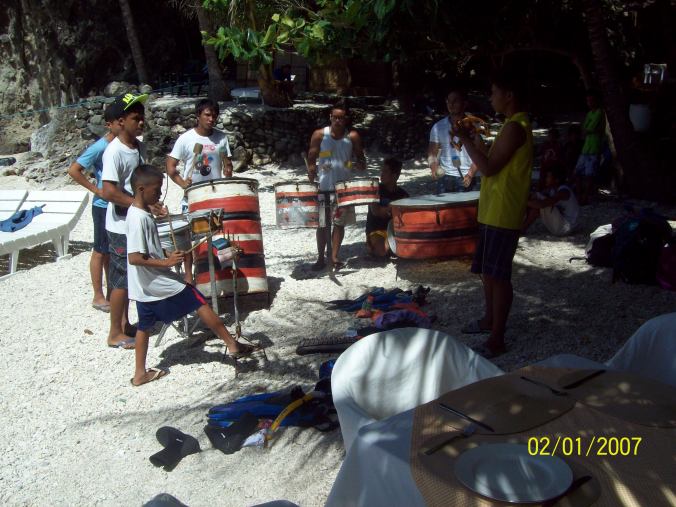 Drummers on Apo Island